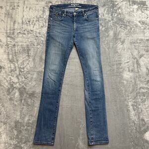 Vintage Parasuco Embroidered Stacked Skinny Jeans Women’s Size 11 Blue Denim